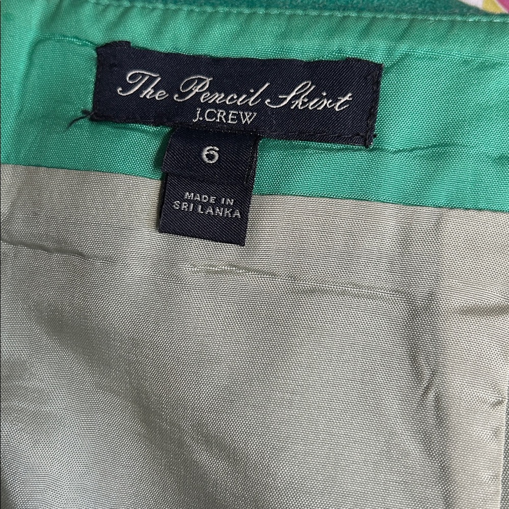 J. Crew Classic Jade Green Pencil Skirt sz 6 - Picture 5 of 6